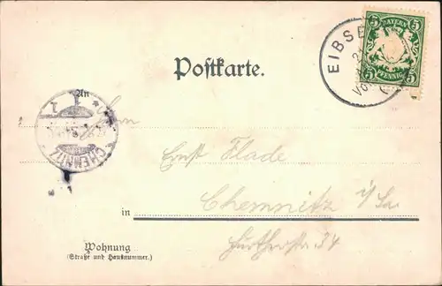 Ansichtskarte Garmisch-Partenkirchen Eibsee mit Bootsfahrern 1903