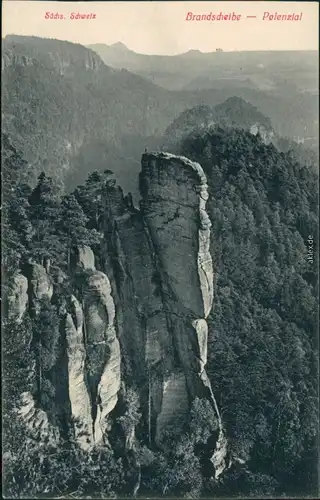 Ansichtskarte Hohnstein (Sächs. Schweiz) Brandscheibe - Polenztal 1913