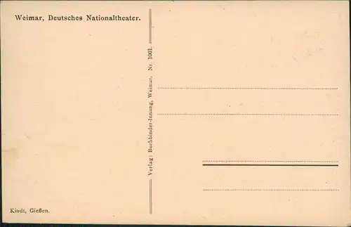 Ansichtskarte Weimar Künstlerkarte: Gemälde "Deutsches Nationaltheater" 1914