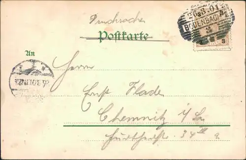 Sebusein Sebuzín Blick auf Salesl u. Sebusein b Tetschen Teplitz 1901