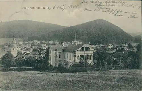 Ansichtskarte Friedrichroda Blick auf die Stadt 1906