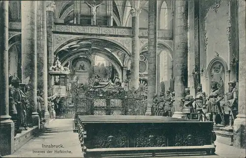 Ansichtskarte Innsbruck Inneres der Hofkirche 1907