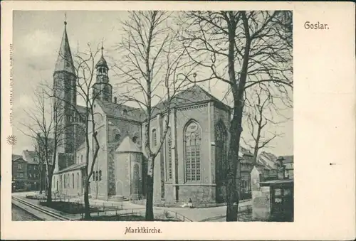 Ansichtskarte Goslar Partie an der Marktkirche 1914 