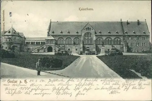 Ansichtskarte Goslar Straßenpartie am Kaiserhaus 1904 