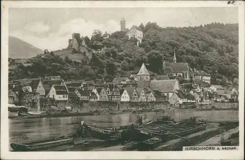 Ansichtskarte Hirschhorn (Neckar) Blick auf die Stadt 1924