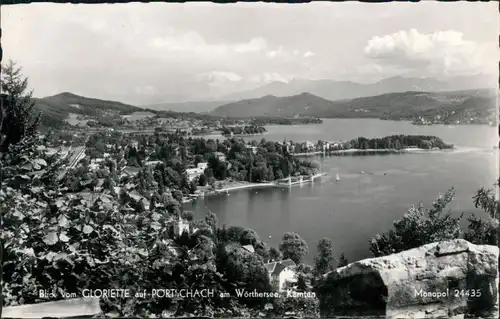 Ansichtskarte Pörtschach am Wörther See Blick auf den Ort mit See 1963