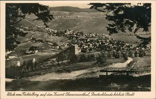Ansichtskarte Oberwiesenthal Blick auf die Stadt 1936 