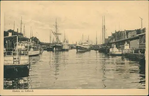 Ansichtskarte Lübeck Hafenpartie - Schiffe 1928 
