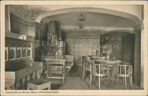 Ansichtskarte Oberwiesenthal Gaststube im Neuen Haus 1926 