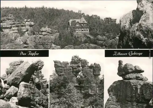 Oybin Zittauer Gebirge  Felsen Papagei Felsentor brütende Henne 1973 #