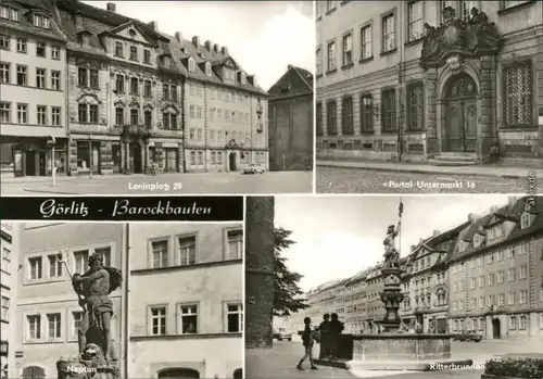 Görlitz Leninplatz, Portal Untermarkt, Neptun, Ritterbrunnen 1974