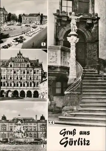 Ansichtskarte Görlitz Zgorzelec Stadtteilansichten... Rathaus u.a. 1965