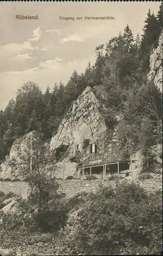 Ansichtskarte Rübeland Eingang zur Hermannshöhle 1914