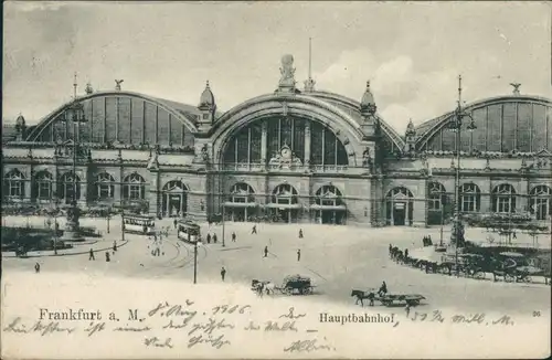 Ansichtskarte Frankfurt am Main Hauptbahnhof 1906