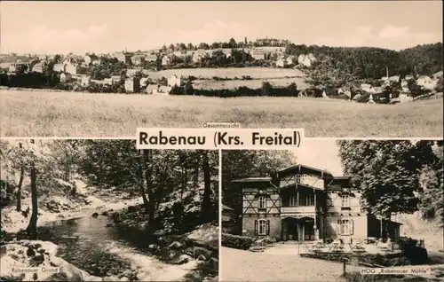 Ansichtskarte Rabenau Panorama, Rabenauer Grund, HOG Rabenauer Mühle 1960