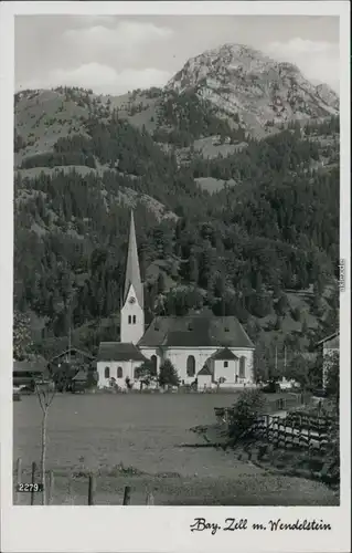 Ansichtskarte Bayrischzell Blick auf den Ort mit Wendelstein 1932
