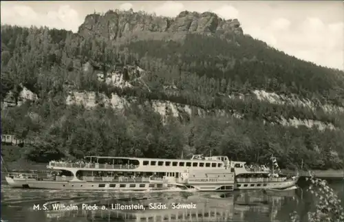 Ansichtskarte Porschdorf-Bad Schandau Elbdampfer, Lilienstein 1966