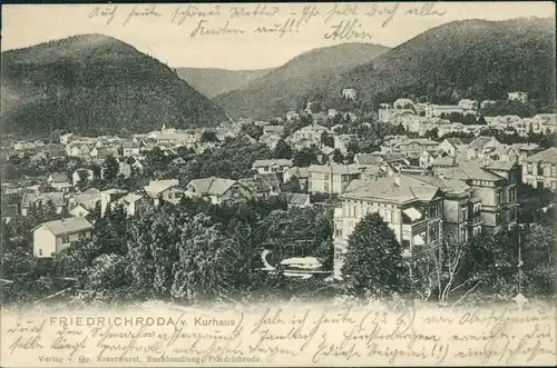 Ansichtskarte Friedrichroda Blick auf den Ort 1902