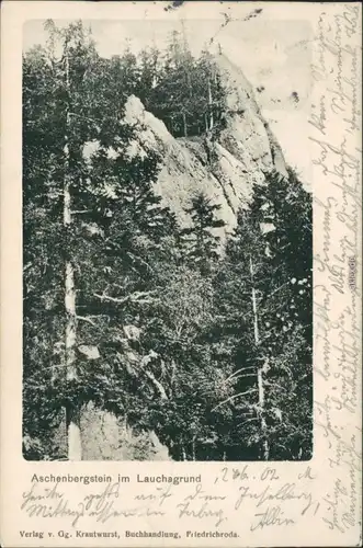 Ansichtskarte Tabarz/Thüringer Wald Aschenbergstein im Lauchagrund 1902