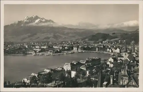Ansichtskarte Luzern Lucerna Blick auf den Ort 1931