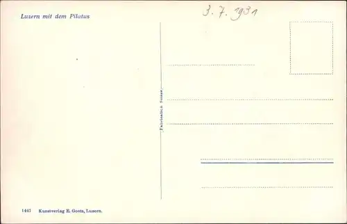 Ansichtskarte Luzern Lucerna Blick auf den Ort 1931