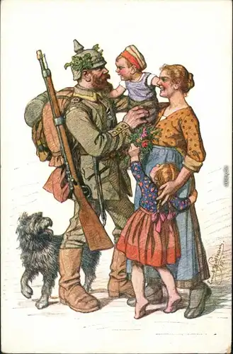 Ansichtskarte  Heimkehr Militär/Propaganda 1.WK (Erster Weltkrieg) 1916 