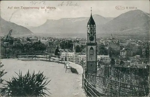 Ansichtskarte Meran Merano Panorama-Ansicht - auf dem Tappeinerweg 1907