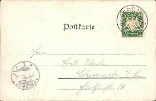 Ansichtskarte Nürnberg Alte Häuser a. d. Pegnitz Heraldik 1903