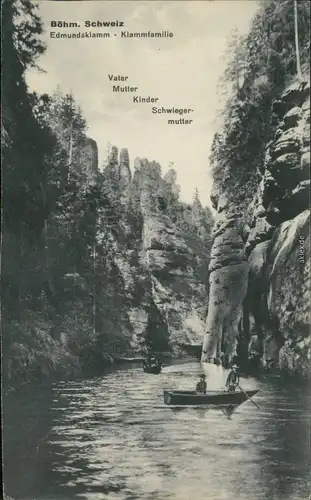 Herrnskretschen Hřensko Edmundsklamm / Edmundova Soutěska / Kamnitzklamm 1914