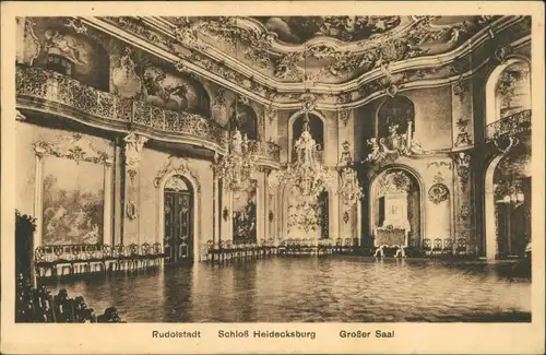 Ansichtskarte Rudolstadt Schloss Heidecksburg - Großer Saal 1924 