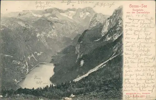 Ansichtskarte Gosau Gosausee - Dachstein von der Zwieselalpe 1905