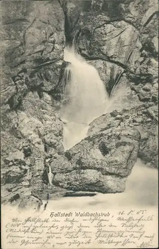 Ansichtskarte Hallstatt Waldbachstrub Wasserfall 1905