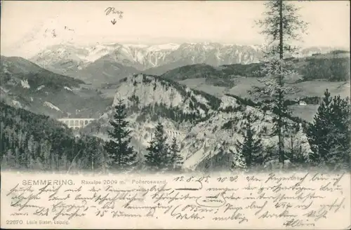 Ansichtskarte Semmering Panorama-Ansicht mit Viadukte 1905