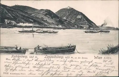 Ansichtskarte Döbling-Wien Leopoldsberg 423 m und Kahlberg 482 m 1905