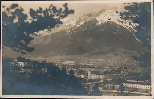 Ansichtskarte Innsbruck Blick auf die Stadt mit Berg Isel 1932