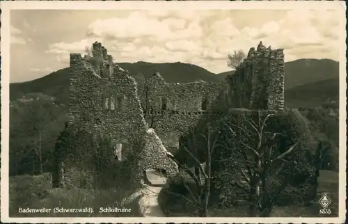 Ansichtskarte Badenweiler Burg Badenweiler (Schlossruine) 1929