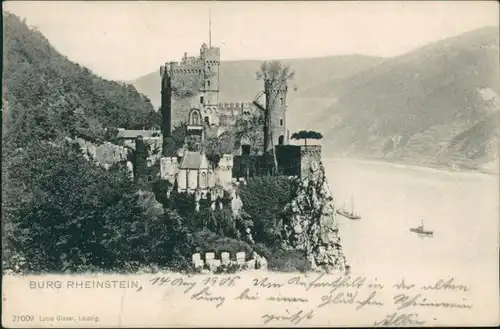 Ansichtskarte Bingen am Rhein Burg / Schloss Rheinstein 1906