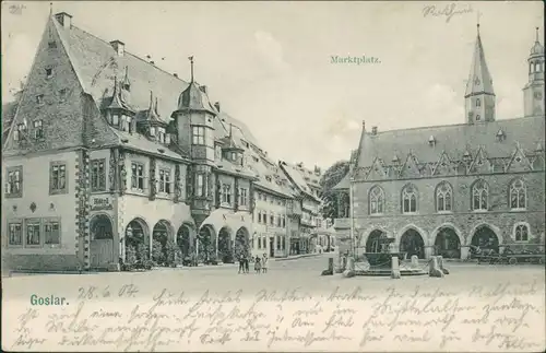 Ansichtskarte Goslar Marktplatz 1904