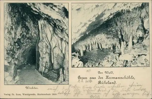 Ansichtskarte Rübeland Hermannshöhle, Wächter 1904