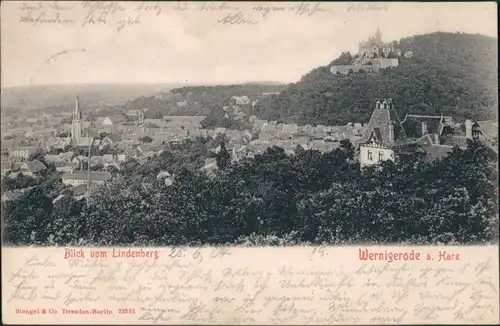Ansichtskarte Wernigerode Blick auf die Stadt 1904