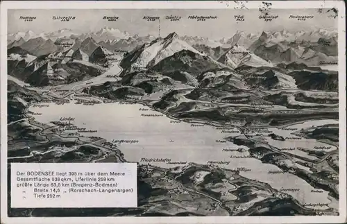 Ansichtskarte Lindau (Bodensee) Bodensee - Landkarten Ak 1934 