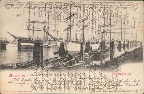 Ansichtskarte Hamburg Hansa-Hafen 1902