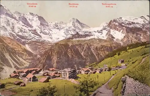 Ansichtskarte Mürren Panorama 1911