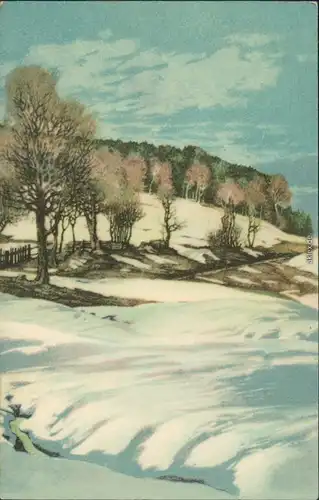  Künstlerkarte v. F. Iwan "Schneeschmelze im Riesengebirge" 1936