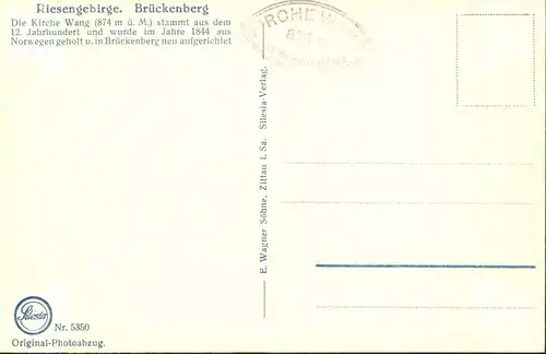 Brückenberg-Krummhübel Karpacz Górny Karpacz Stabkirche Wang 1934