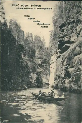 Herrnskretschen Hřensko Edmundsklamm / Edmundova Soutěska / Kamnitzklamm 1914