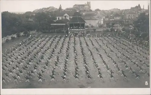 Ansichtskarte Deutschland Großübung - Turnen - Tribüne Stadt 1922 