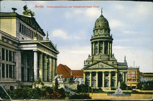 Mitte-Berlin Konzerthaus (Altes Schauspielhaus) und Französischer Dom 1960