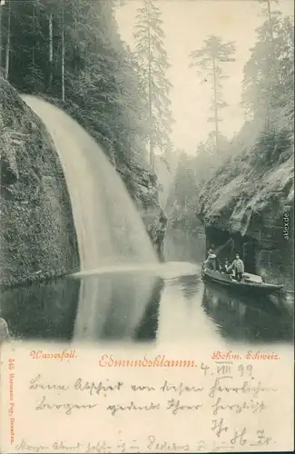 Herrnskretschen Hřensko Edmundsklamm  Kamnitzklamm - Wasserfall 1899