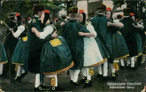 Ansichtskarte  Hessische Trachten 1912